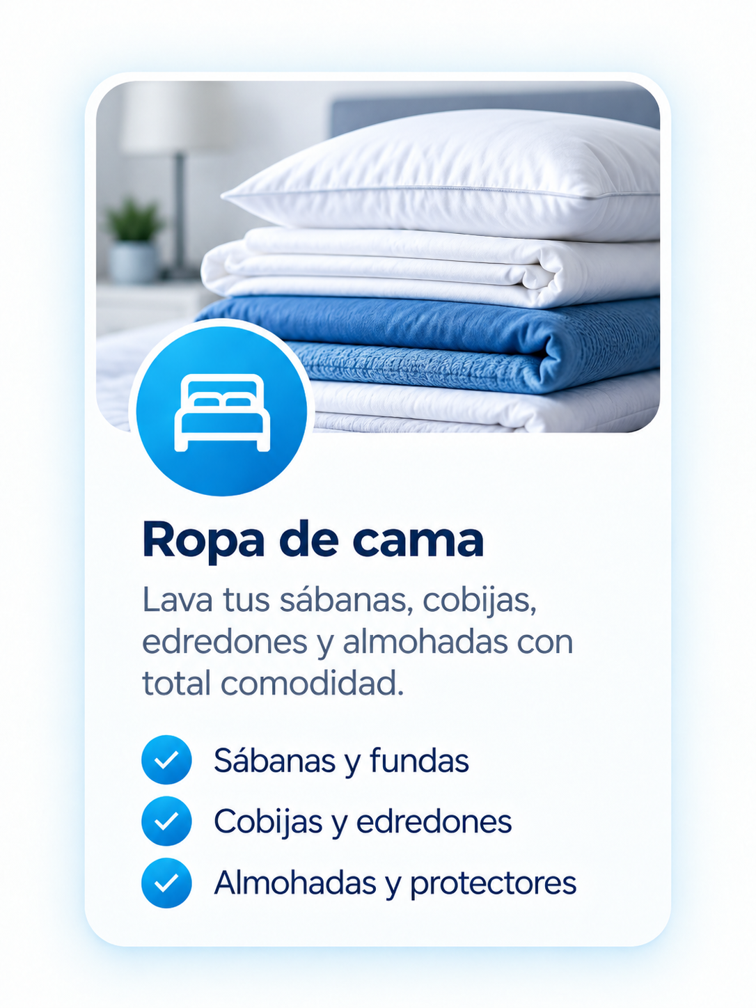 Lavado de ropa de cama en BluWash Bogotá